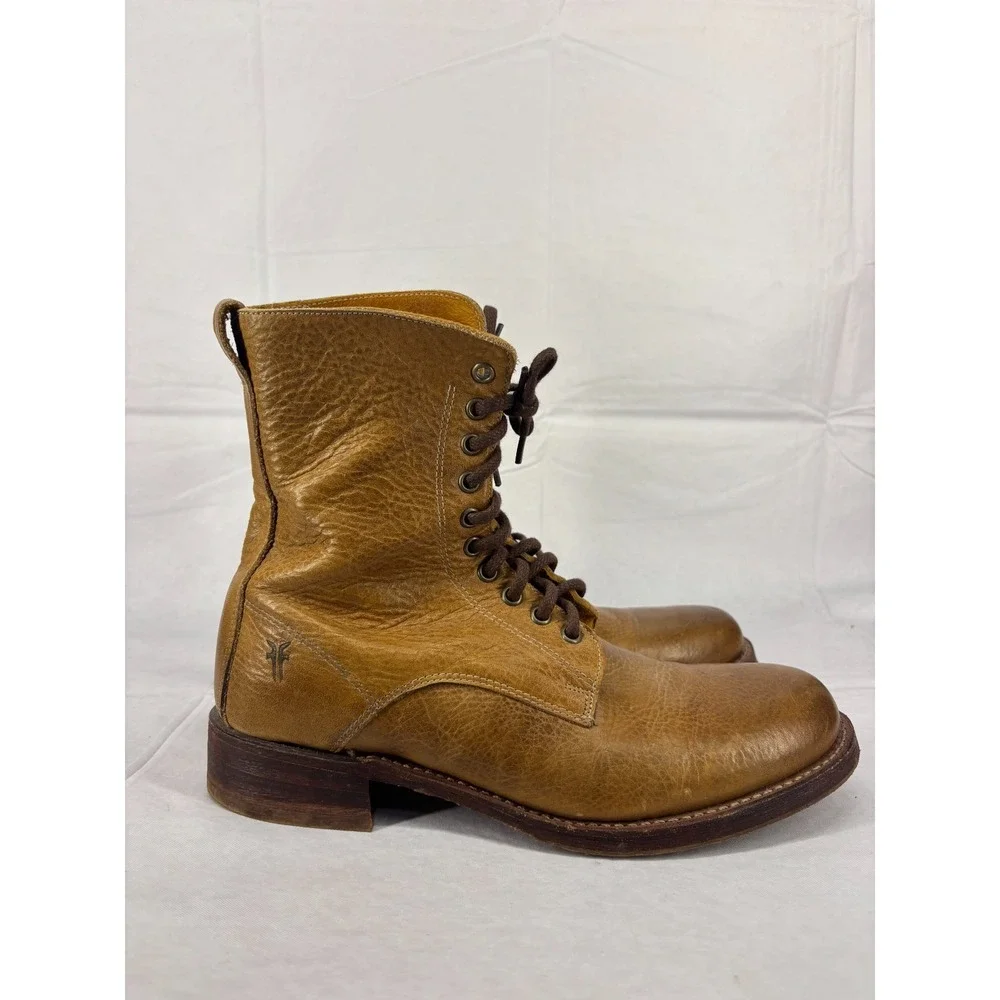 Frye Heritage Work Boots Mens Brando Oil Tanned Leather Lace Up USA Made 8M